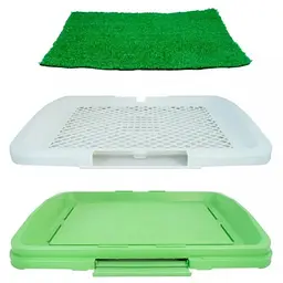 Туалет піддон для собак Puppy Potty Pad 47×34 см, відкритий, з решіткою та штучною травою - мініатюра 3
