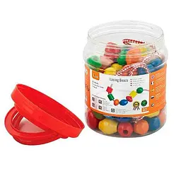 Дерев'яна шнурівка Viga Toys Намистини 90 шт. (58304) - мініатюра 3