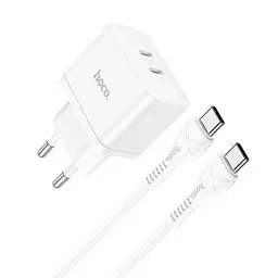 Комплект блок і кабель зарядні Hoco N29 Triumph Type-C to Type-C charger set білий