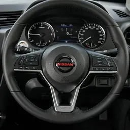 Емблема керма Nissan матова Чорна d=50 мм (по колу) Пластик на скотчі (Завод) - мініатюра 2