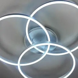 LED світильник білий на 3 кільця з RGB у сірому корпусі Ø 80 см | Line F | Арт. 55065/3 RGB Silver+CH - мініатюра 4