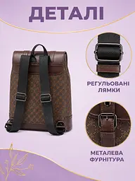 Жіночий рюкзак з екошкіри 29×43×13 см для ноутбука та формату А4, з кишенею-антизлодій, коричневий (49676371) - мініатюра 7