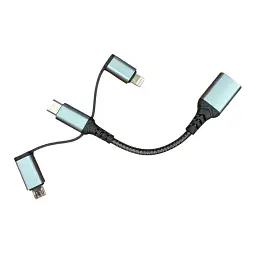 Перехідник OTG USB 3.0 AF to USB-C + Micro 5P + Lightning 0.11m 60W XoKo (XK-AC-155) - мініатюра 2