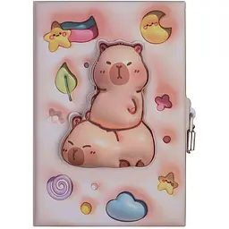Блокнот ZiBi Capybara Kids Line 3D із замком 145х210 мм клітинка 80 аркушів (ZB.700007)