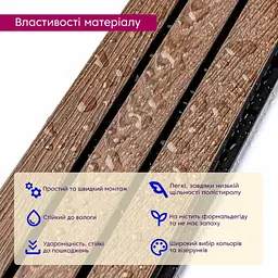 Рейка декоративна Wall Sticker PS 2900х120х12 мм Горіх SW-00001739 - мініатюра 4