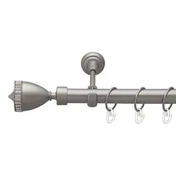 Карниз Orvit Етернія металевий однорядний відкритий гладка труба кільце металеве Сатин 25 мм 160 см (6322023)