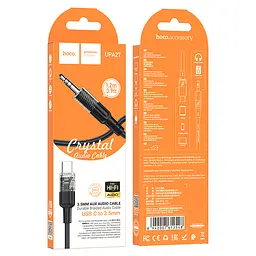 Кабель Hoco UPA27 Spirit transparent digital audio conversion cable Type-C Black - мініатюра 2