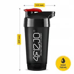 Шейкер спортивний 4FIZJO Ultra 700 мл Black/Red (P-5905973407106) - мініатюра 8