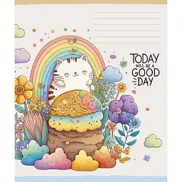 Зошит учнівський Школярик Аnime cats, у клітинку, 12 аркушів, ВД-лак, 30 шт. (012-3238K) - мініатюра 5