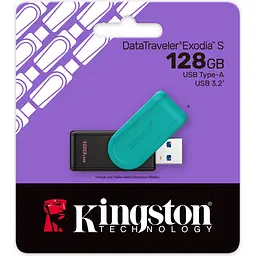 USB флеш-накопичувач Kingston DataTraveler Exodia S 128GB USB-A 3.2 Black/Teal (DTXS/128GB) [139607] - мініатюра 4