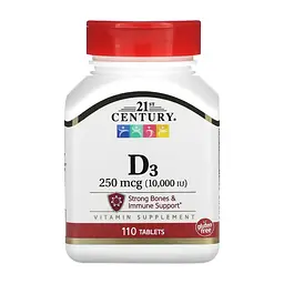 Вітамін D3, D3 250 mcg (10,000 IU) - 110 tabs