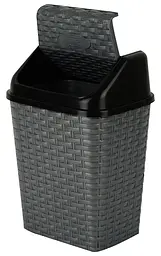 Кошик для сміття Violet House Ротанг Metallic, поліпропілен, 10 л, сірий (0752 Роттанг Metallic с/к 10 л) - мініатюра 2