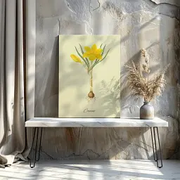 Інтер'єрна картина Ботанічна ілюстрація, Crocus, ботаніка, інтер'єрний декор, 60×45 см (id7153) - мініатюра 3