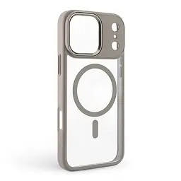 Чехол Apple iPhone 17 Pro Max, Unit MagSafe, серый, прозрачный, магсейф, противоударный, магнитный, панель-накладка с поддержкой MagSafe, с поддержкой беспроводной зарядки, TPU+PC, защита всего корпуса, ударопрочный, ArmorStandart (ARM86301) - мініатюра 2