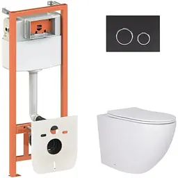 Набір Q-tap Nest 4 в 1 підвісний унітаз Robin Ultra Quiet 520x365x365 + комплект інсталяції QT13332381AW47500