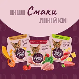 Суп для котів Delickcious з курки з шинкою та шпинатом 80 г - мініатюра 7