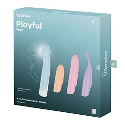 Набір 4-в-1 Satisfyer Playful Four, вібратор та 4 насадки, 12 режимів - мініатюра 9