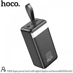 Портативна батарея Hoco Super DB31 60000mAh + Lightning роз'єм та ремінець чорна - мініатюра 7