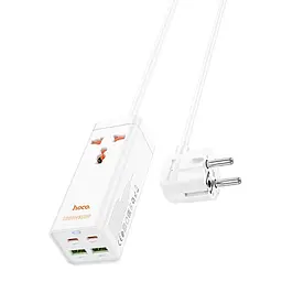 Подовжувач AC10A Talent PD65W+QC3.0 (2USB-A/2C/1xSocket) (1.5 m) White Hoco teh0029518 - мініатюра 4
