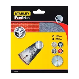 Диск пиляльний Stanley алмазний 125x22.2 бетон/цегла сегментований (STA38107)