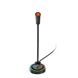 Настільний USB-мікрофон MeeTion MT-MC14 з підсвічуванням RGB 5В Гусяча шия на 360 градусів Чорний - мініатюра 2