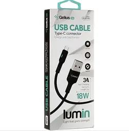 Кабель Gelius Lumin Lamp Type-C to Type-C GP-UC100 60W 1m Black - мініатюра 2