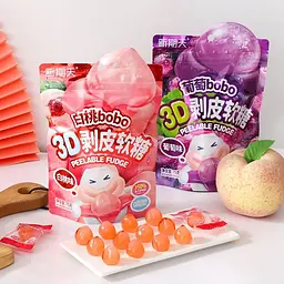 Жувальні цукерки 3D Bobo Peelable Fudge White Peach 75г - мініатюра 6