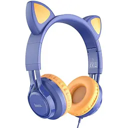 Накладні навушники Hoco W36 Cat ear (3.5mm/1.2m) Midnight Blue