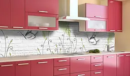 Вініловий кухонний фартух Метелики Пишні крила наклейка для кухні ПВХ Абстракція Сірий Happy Pocket Z181728 - мініатюра 4