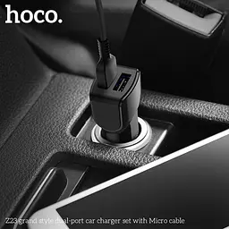 Адаптер автомобільний Hoco Micro cable Z23 2USB, 2.4A - мініатюра 5