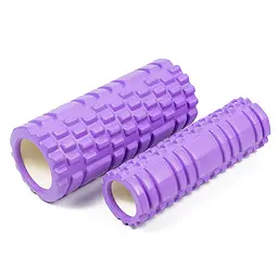 Масажний ролик EasyFit Grid Roller Double 33 см Фіолетовий - мініатюра 2