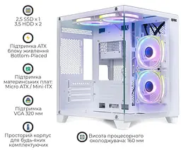 Корпус QUBE REEF ARGB White (REEF_GMNU3) Без БП - мініатюра 2