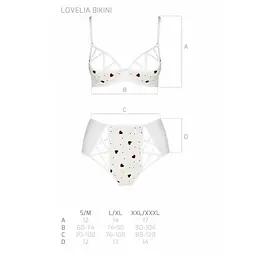 Еротичний комплект з малюнком Passion LOVELIA BIKINI L/XL, white - мініатюра 5