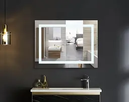 Дзеркало Mixxus WARM MR12-90x70-REVERSE з LED Touch, Anti-fog, димером, регулюванням яскравості (MI6675) - мініатюра 4