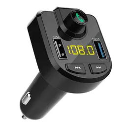 ФМ трансміттер для авто Car Kit MOD.M9B Чорний, fm модулятор в машину з 2 USB+TF (автомодулятор) (NS) - мініатюра 4