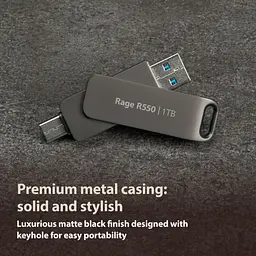 USB флеш накопичувач Patriot 64GB Rage R550 Matte Black USB/Type-C 3.2 (PE64GR550DSAD) - мініатюра 6