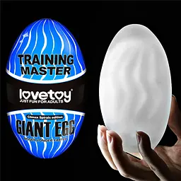 Мастурбатор яйце Lovetoy Giant Egg Grind Spirals Edition прозорий - мініатюра 2