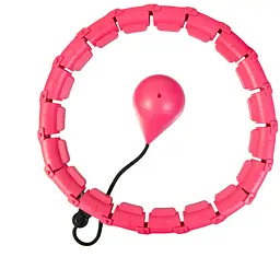 Масажний обруч Hoola Hoop Massager розбірний, з утяжнювачем, 40 см, 24 секції, рожевий