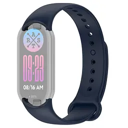 Силіконовий ремінець для фітнес браслетів Xiaomi Mi Band 8 Smart Band 9, Silicone, midnight blue, зі зручною застібкою, на фітнес трекер та смарт годинник, ArmorStandart (ARM68020)