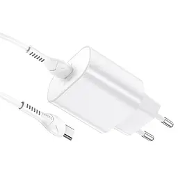 Адаптер мережевий HOCO Type-C to Type-C Cable Jetta charger set N22 25W білий - мініатюра 3