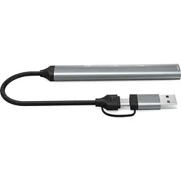 Концентратор Dynamode 5-in-1 USB Type-C/Type-A to 1хUSB3.0 2xUSB 2.0 card-reader SD/MicroSD (DM-UH-514) - мініатюра 2