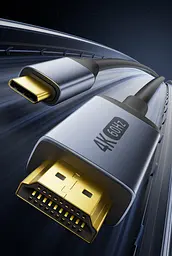 Кабель-перехідник Digital ZX167 USB Type-C - HDMI 4K 60Hz 2 м Чорний (HDMIC4K-2m) - мініатюра 6