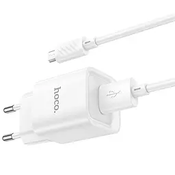 МЗП Hoco C145A Charm QC3.0 18W (1USB-A) + кабель USB to MicroUSB White - мініатюра 6