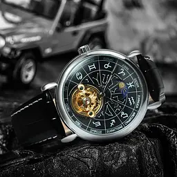 Чоловічий наручний годинник 8271 Silver-Black Winner acs0029762 - мініатюра 2