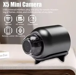 WiFi-камера X5 1080P HD - міні-камера спостереження з нічним баченням, детектором руху, широким кутом 140° - мініатюра 10