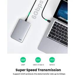 Зовнішня кишеня Ugreen 2.5-Inch SATA External Hard Drive Enclosure (UGR-70498) - мініатюра 2