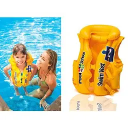 Надувний жилет для плавання дитячий 3-6 років Intex Pool School - мініатюра 3