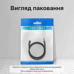 Аудіокабель-подовжувач Vention 5 м від штекера TRRS 3,5 мм до гнізда TRRS 3,5 мм з бавовняним обплетенням підходить для використання з телефоном у чохлі та підтримує мікрофон і керування на дроті за умови сумісності TRRS-роз’ємів на пристрої та гарнітурі чорний із золотистими контактами (BHCBJ) - мініатюра 13