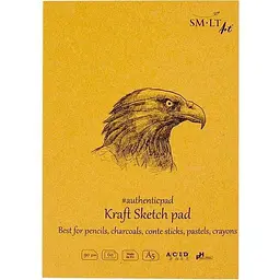 Блокнот-склейка для ескізів SM-LT Art Authentic (Kraft) А5 (14.8х21 см) 90г/м2 60л коричневий колір