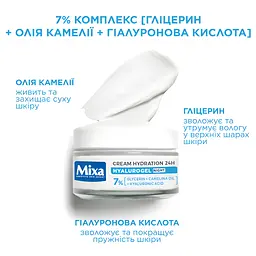 Нічний крем-маска Mixa Hydrating Hyalurogel Night для зневодненої чутливої шкіри 50 мл (D3376401) - мініатюра 5